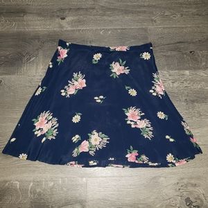 Free People Navy Floral Skirt
